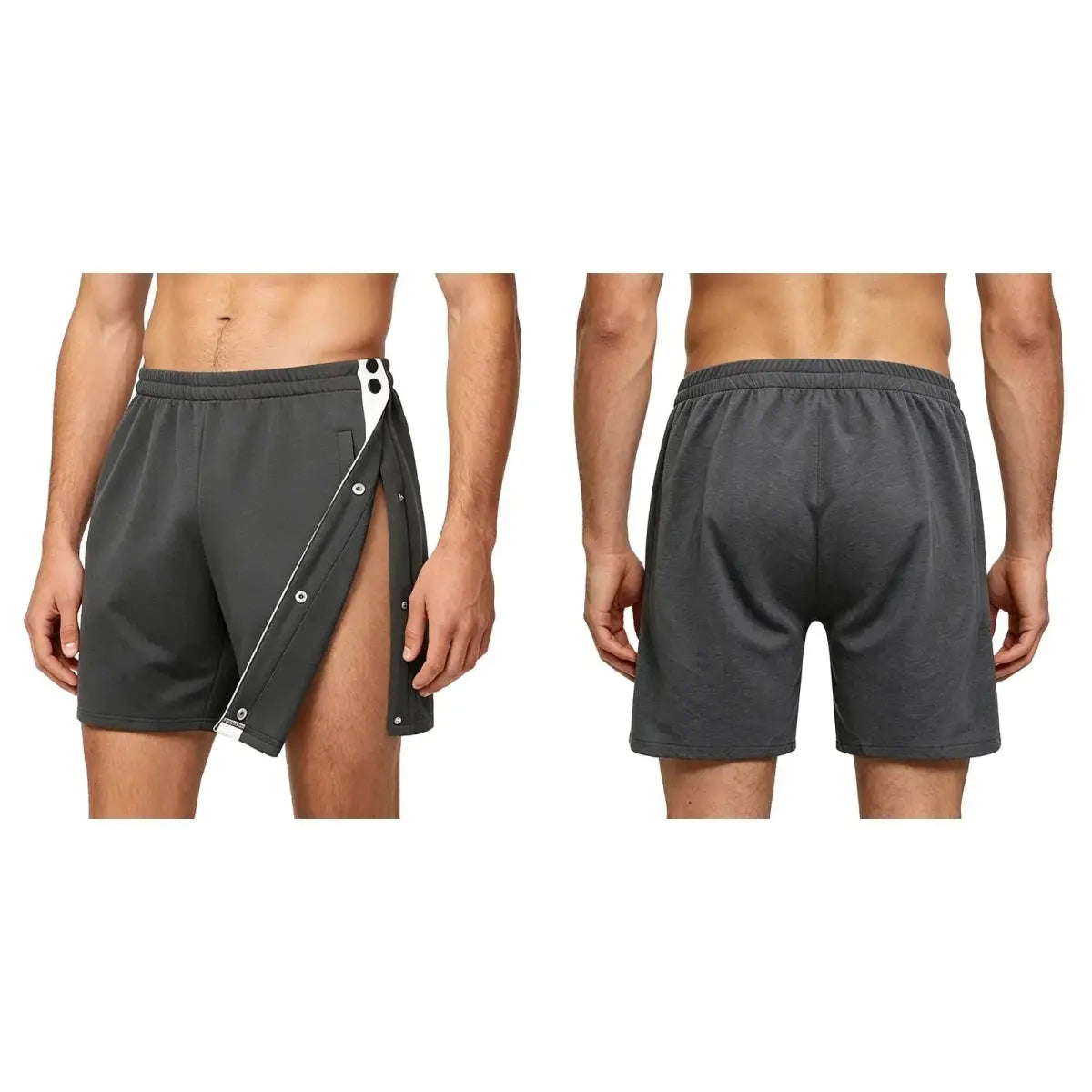 Easy-Access Side-Snap Shorts - WOWihte