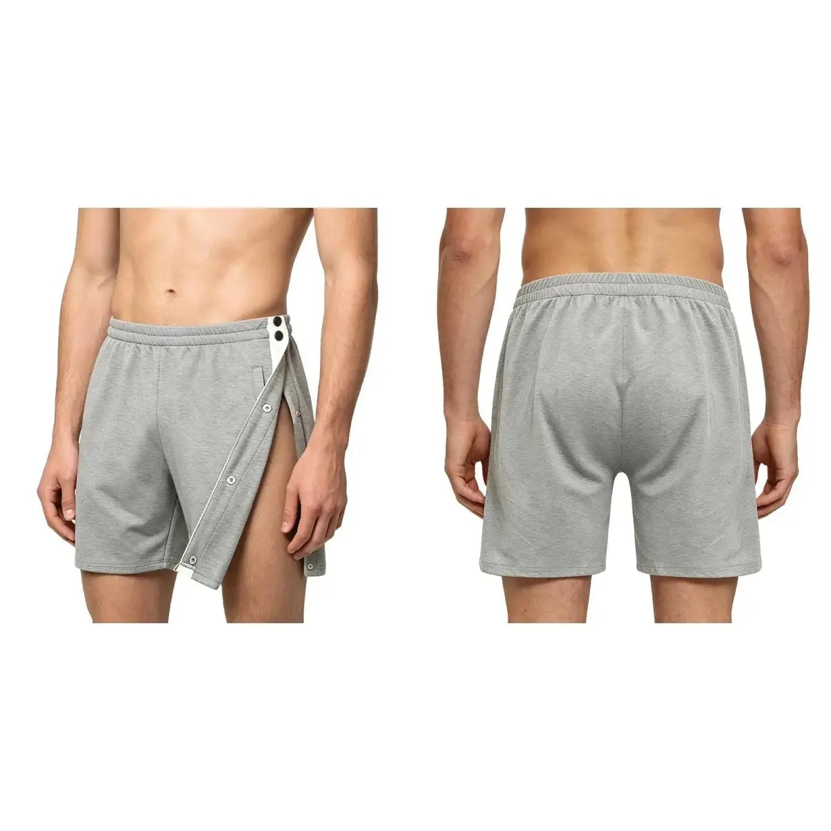 Easy-Access Side-Snap Shorts - WOWihte
