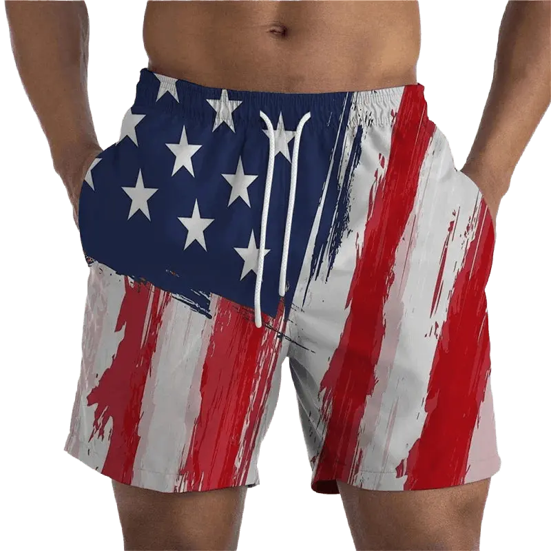3D Printed Flag Beach Shorts