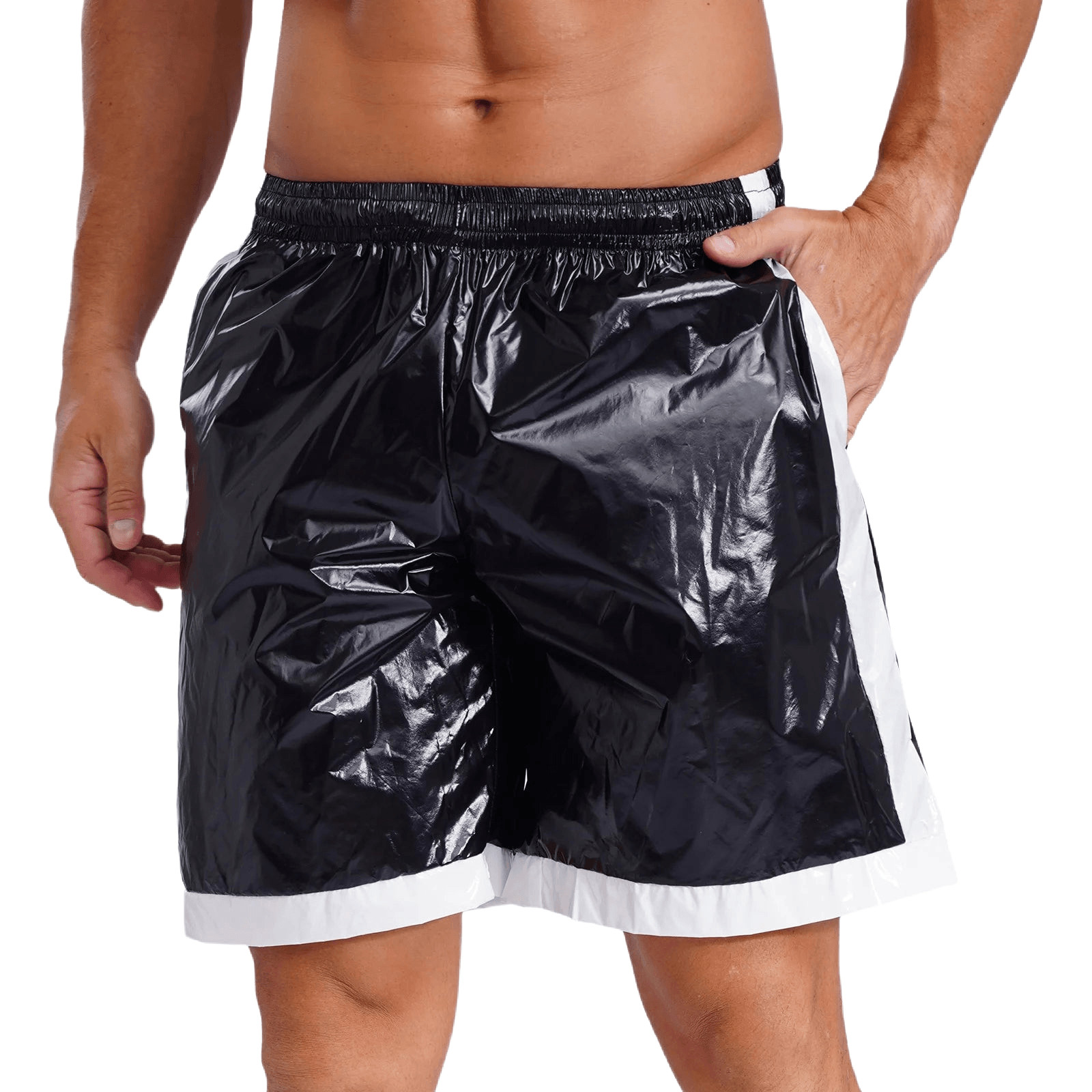 Men's Quick-Dry Glossy Striped Trunks