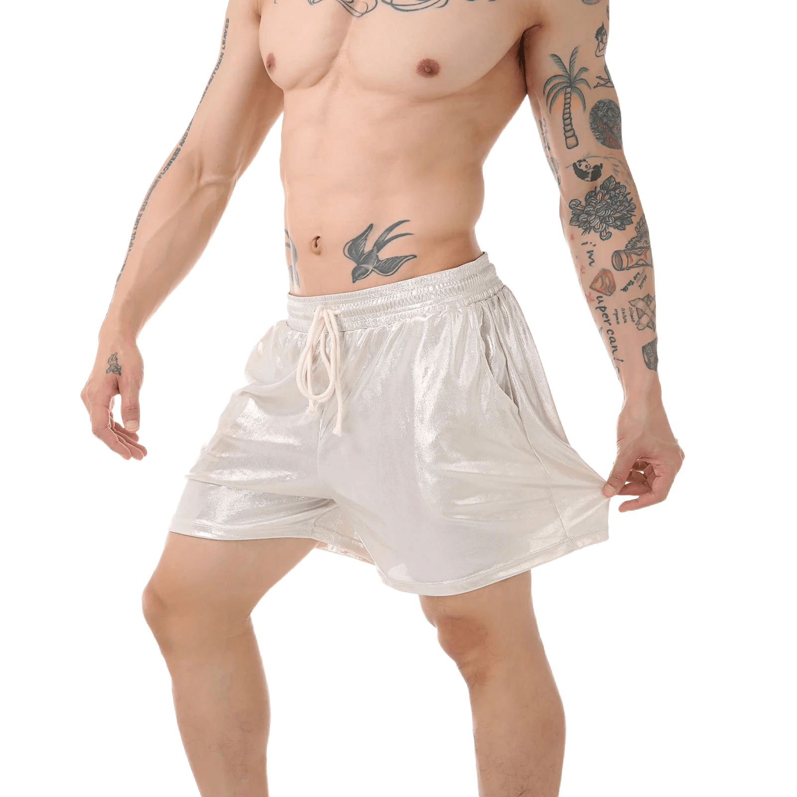 Sparkling Drawstring Men's Beach Shorts