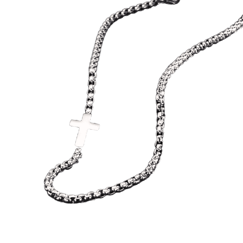 Men's Sideways Cross Necklace