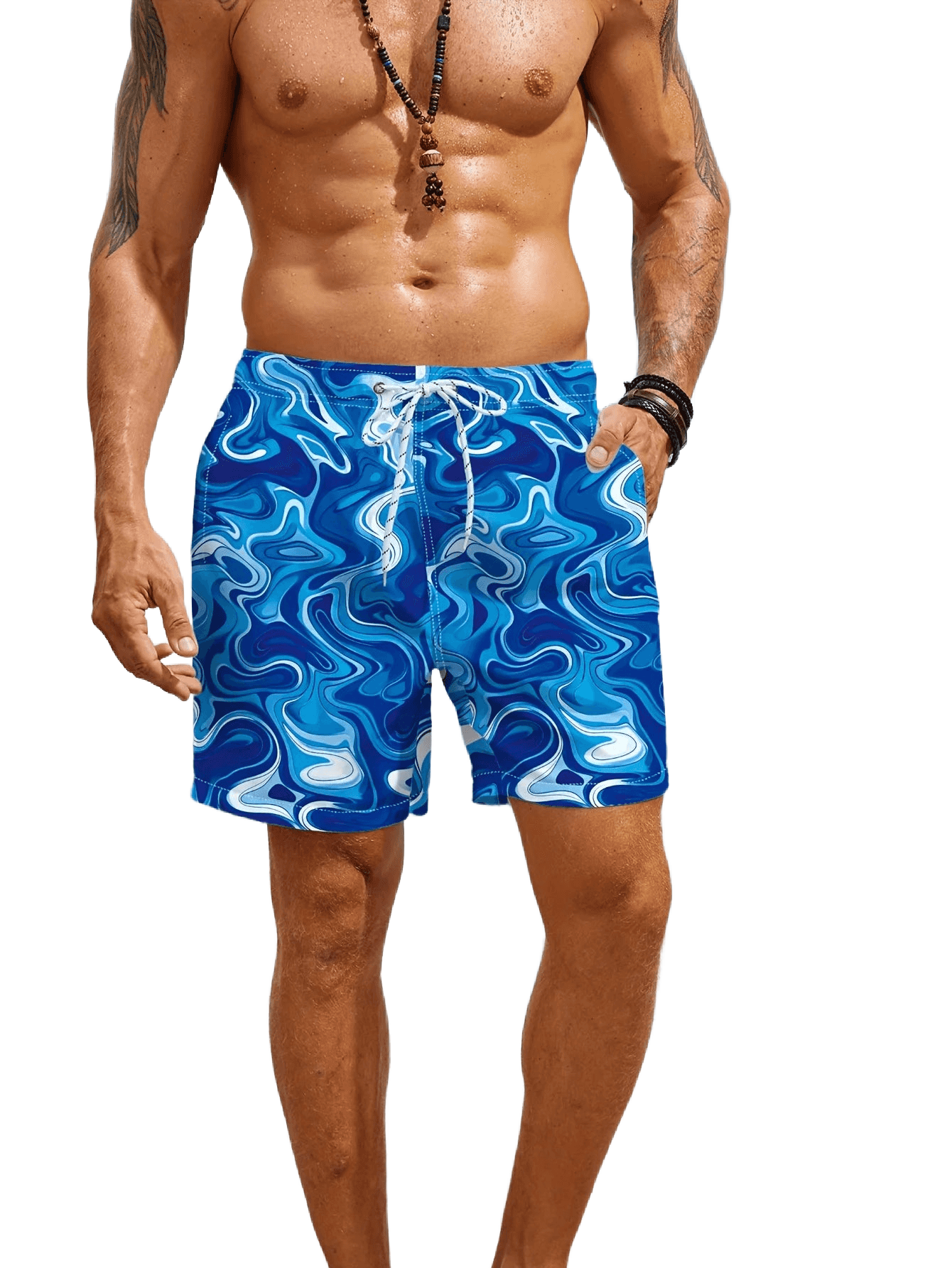 Unisex Blue Swirl Boardshorts