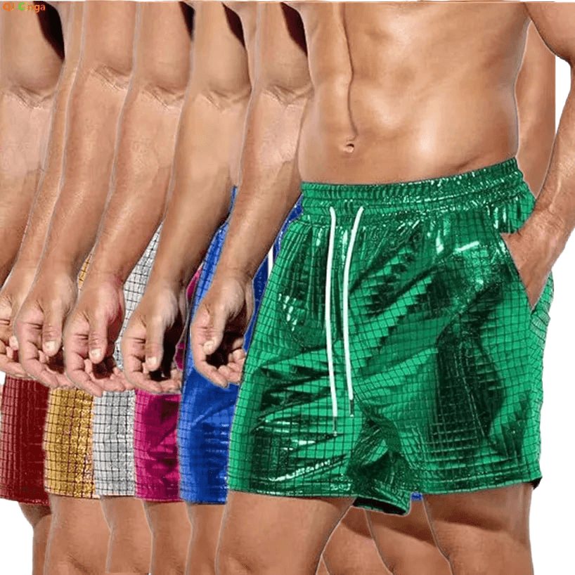 Men's Beach Drawstring Plaid Shorts