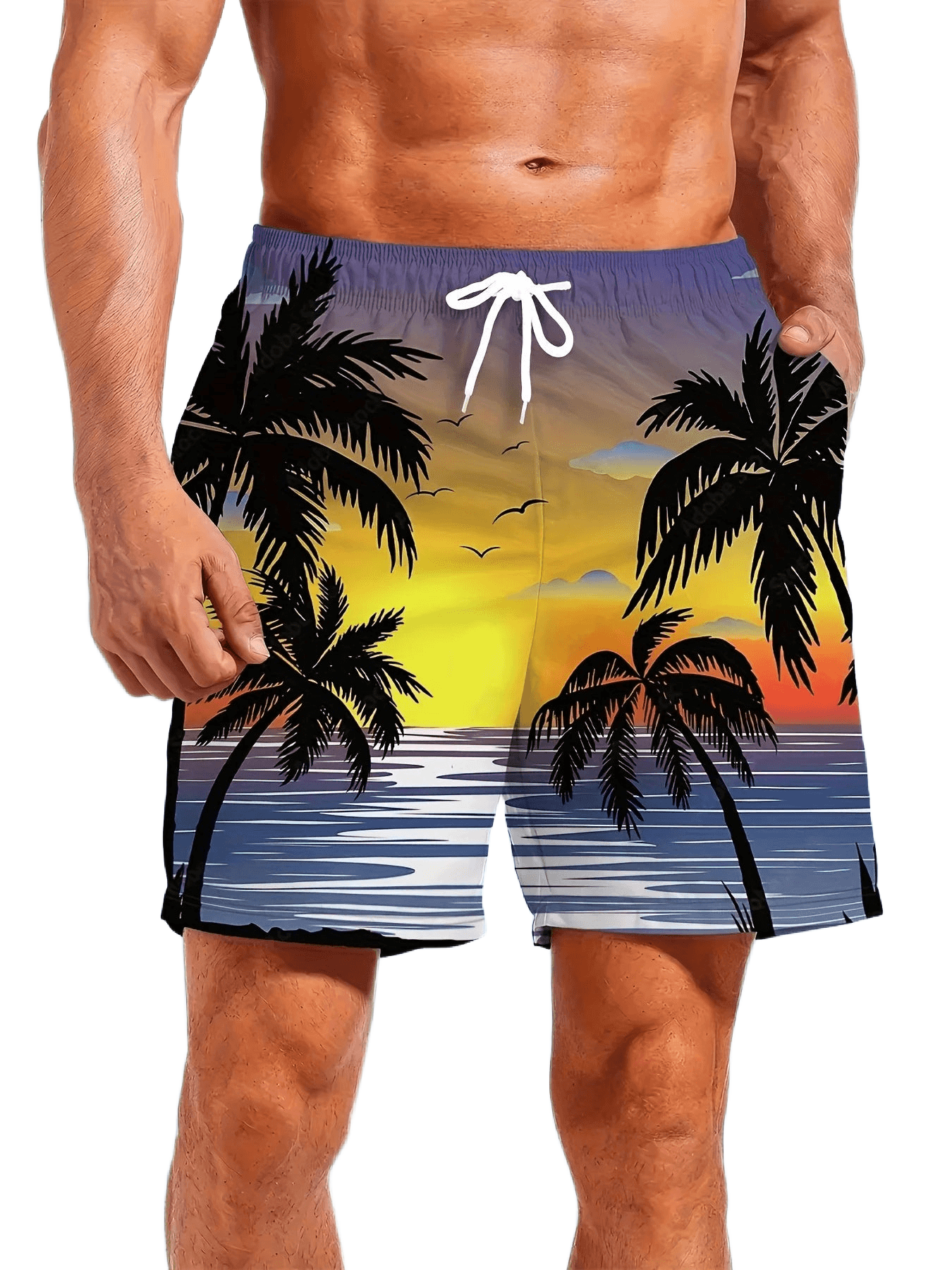 Men's 3D Palm Quick-Dry Boardshorts