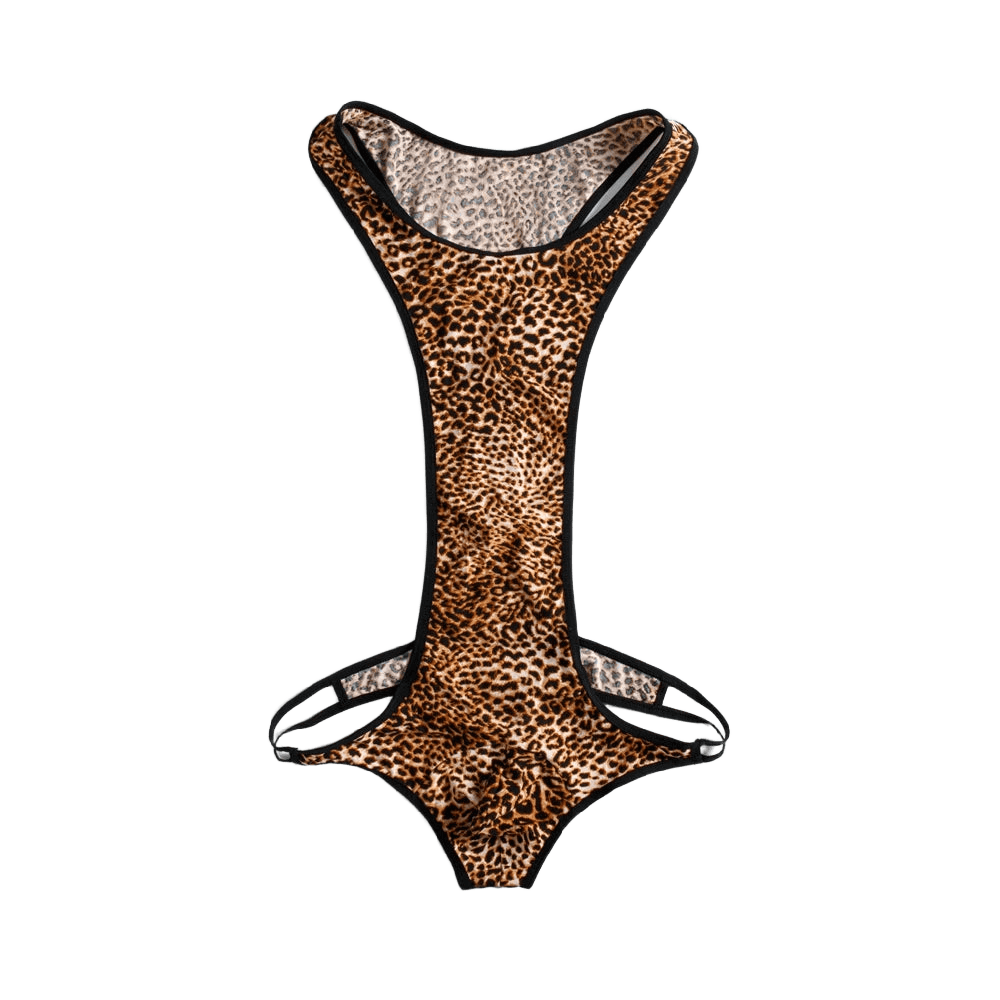 Sexy Leopard Men's T-Back Bodysuit