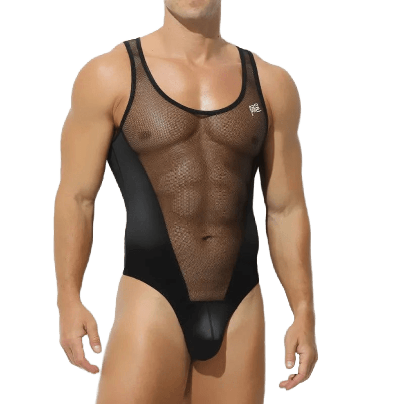 Men's Sexy Mesh Bodysuit Underwear