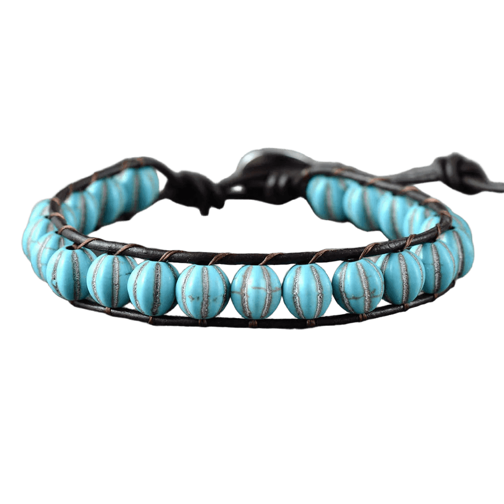 Pumpkin Stone Boho Wrap Bracelet