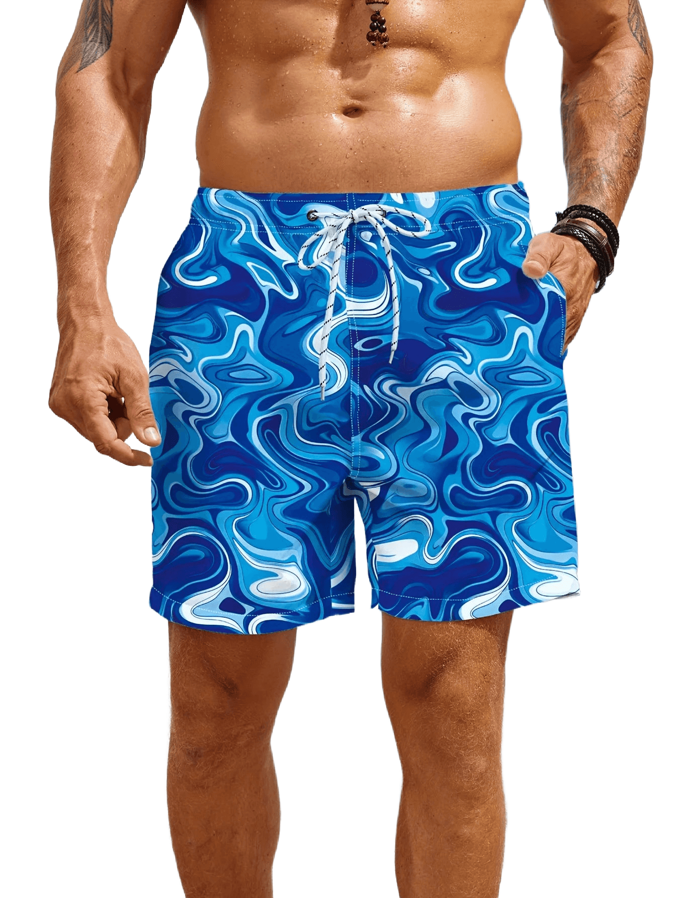 Unisex Blue Swirl Boardshorts