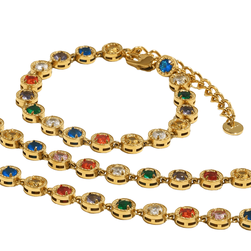 Luxury Multicolor Zircon Jewelry Set