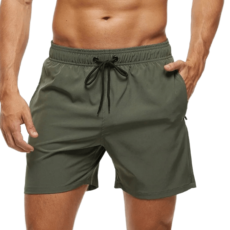 Breathable Solid Men's Swim Trunks