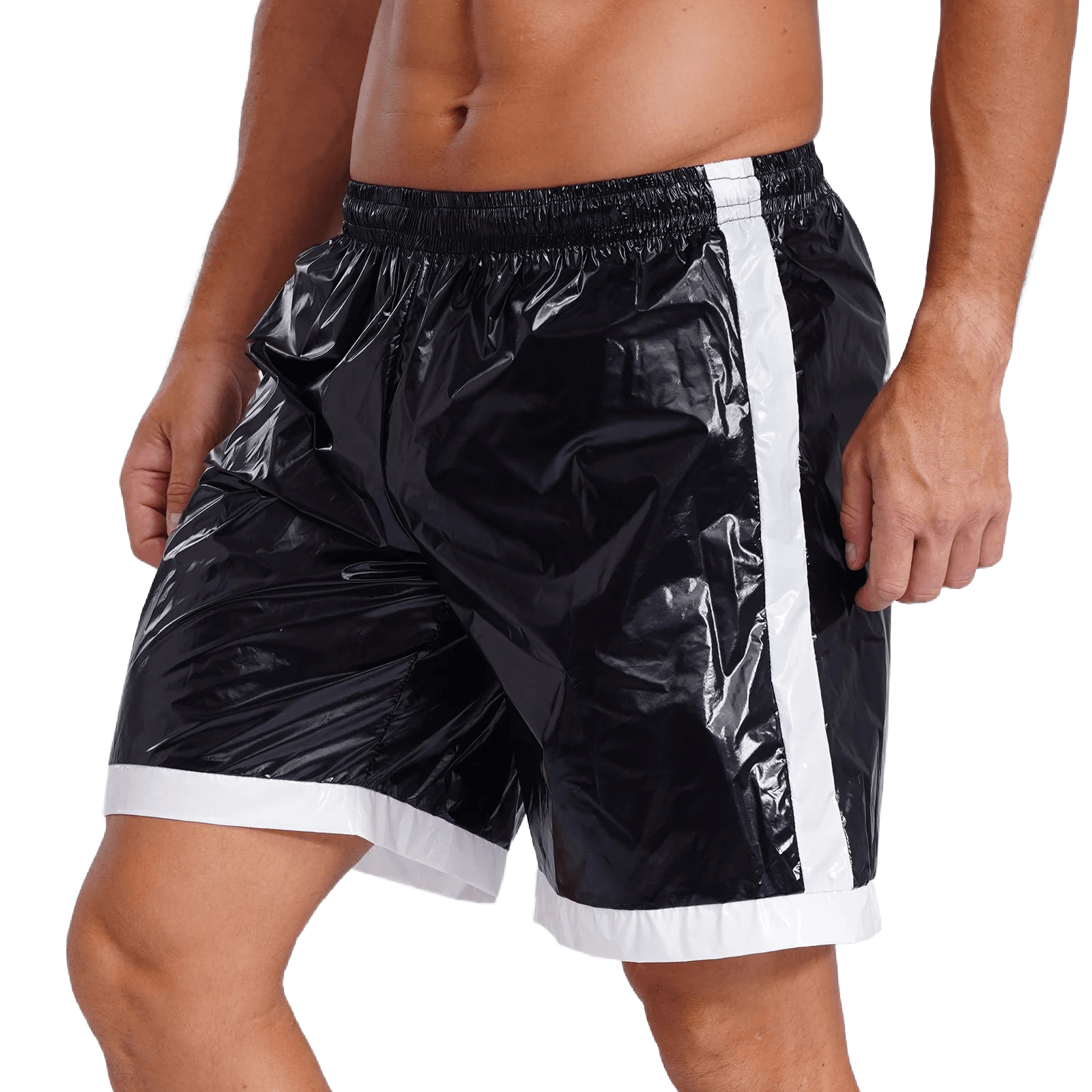 Men's Quick-Dry Glossy Striped Trunks