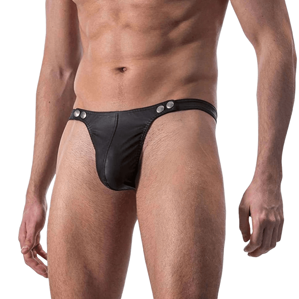 Sexy PU Leather T-Back Thong