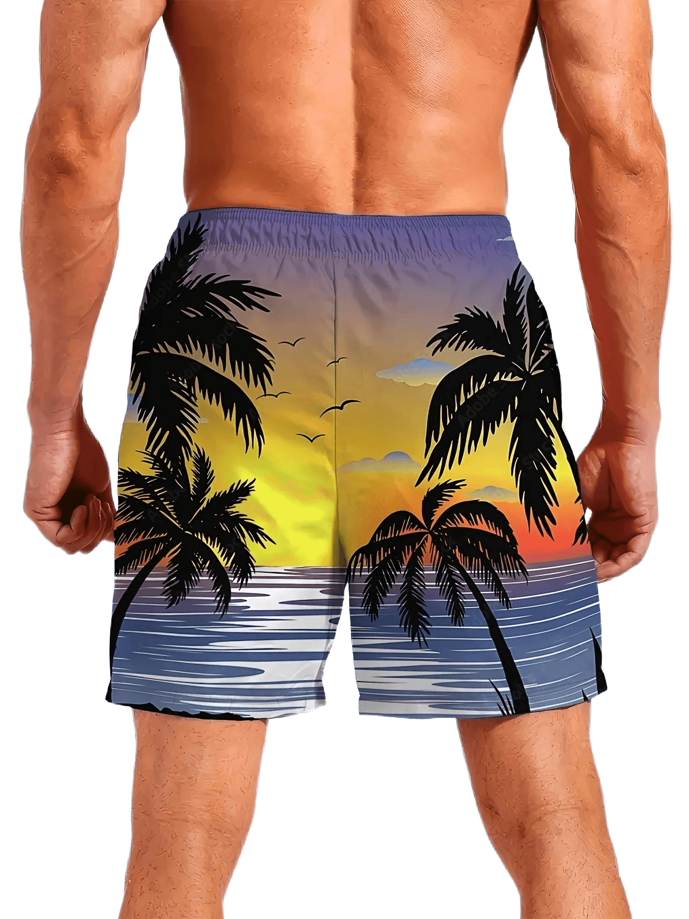 Men's 3D Palm Quick-Dry Boardshorts