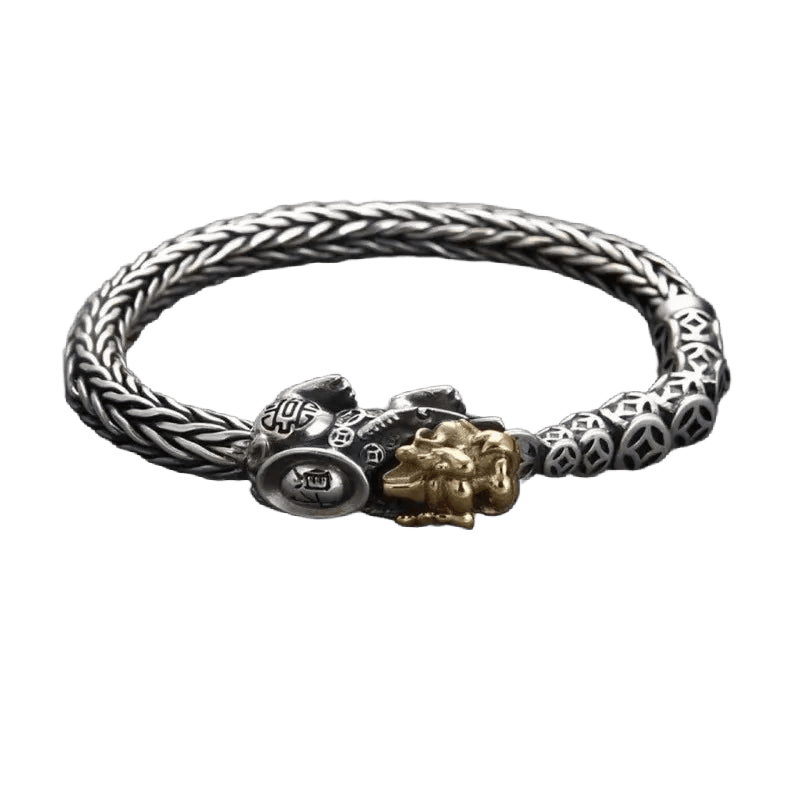Retro Pixiu Silver Plated Bracelet