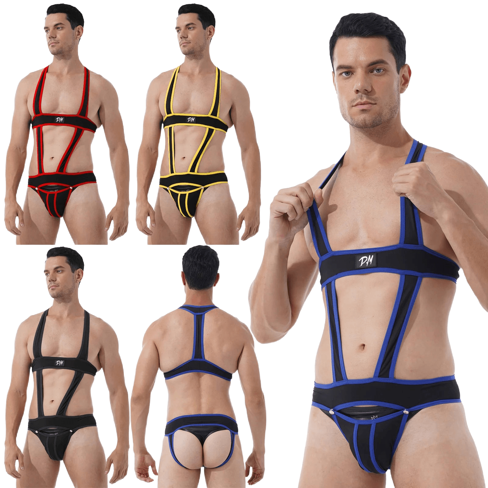 Men's Hollow-Out Jockstrap Bodysuit