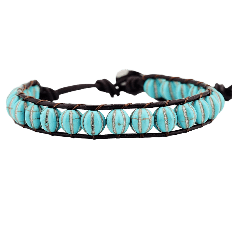 Pumpkin Stone Boho Wrap Bracelet