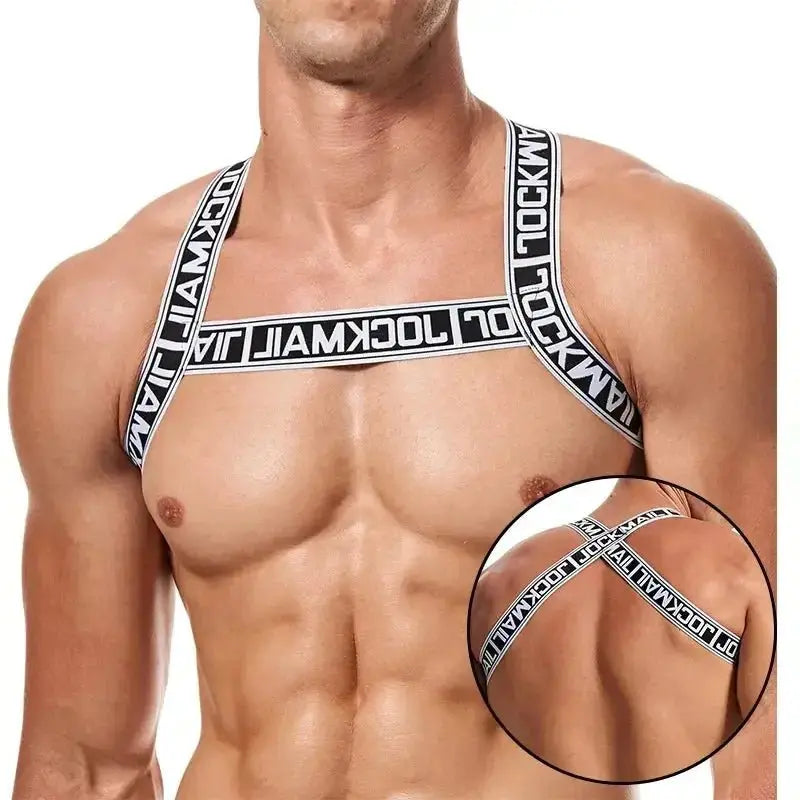 Elastic Leather Harness Tank Top - WOWihte