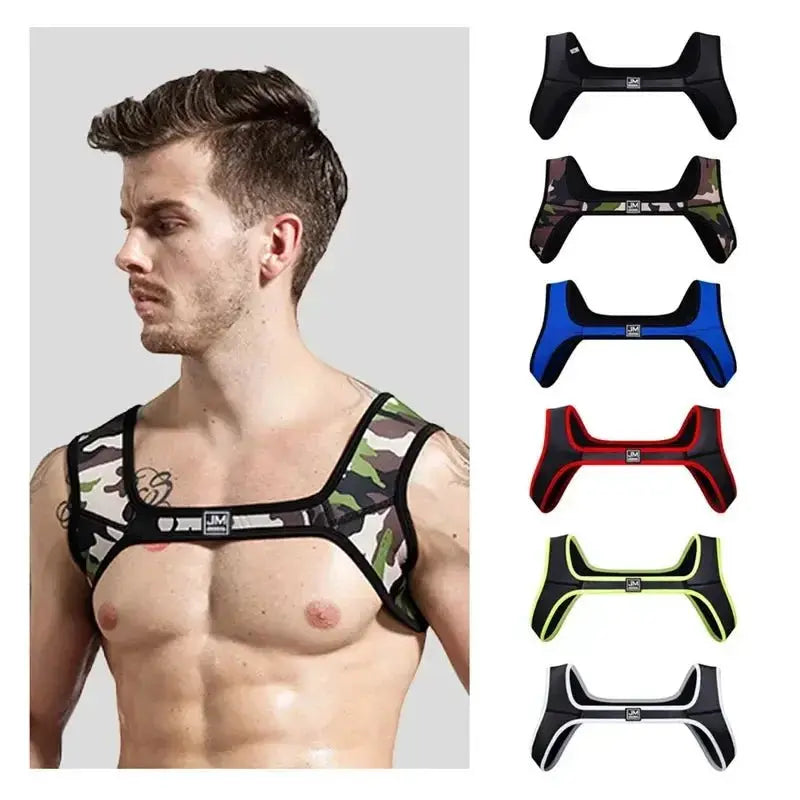 Elastic Leather Harness Tank Top - WOWihte