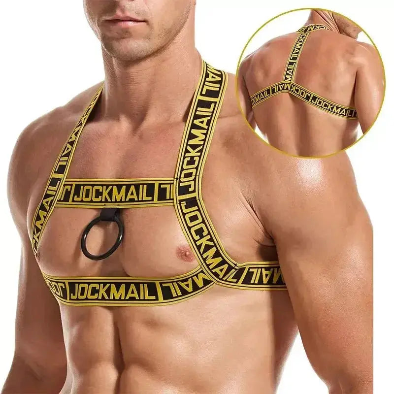 Elastic Leather Harness Tank Top - WOWihte