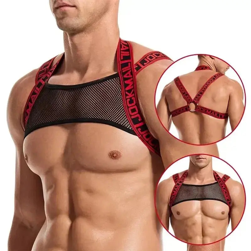 Elastic Leather Harness Tank Top - WOWihte