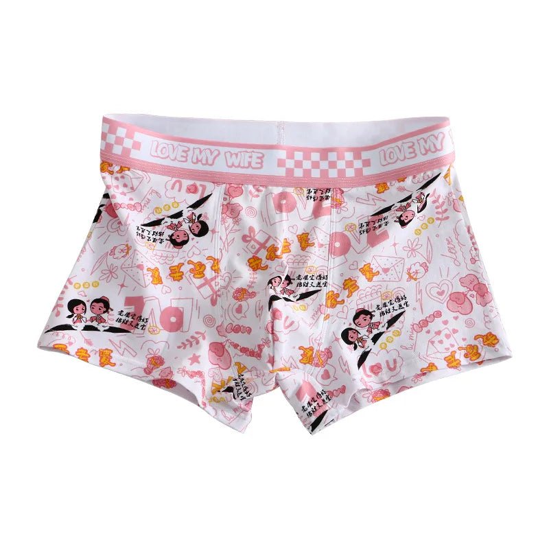 Fashion Brand Cotton Panties Printed Sports Boxer Breathable Summer Sexy Underwear Mid - Waist Boyshort Female Student Pants - WOWihte
