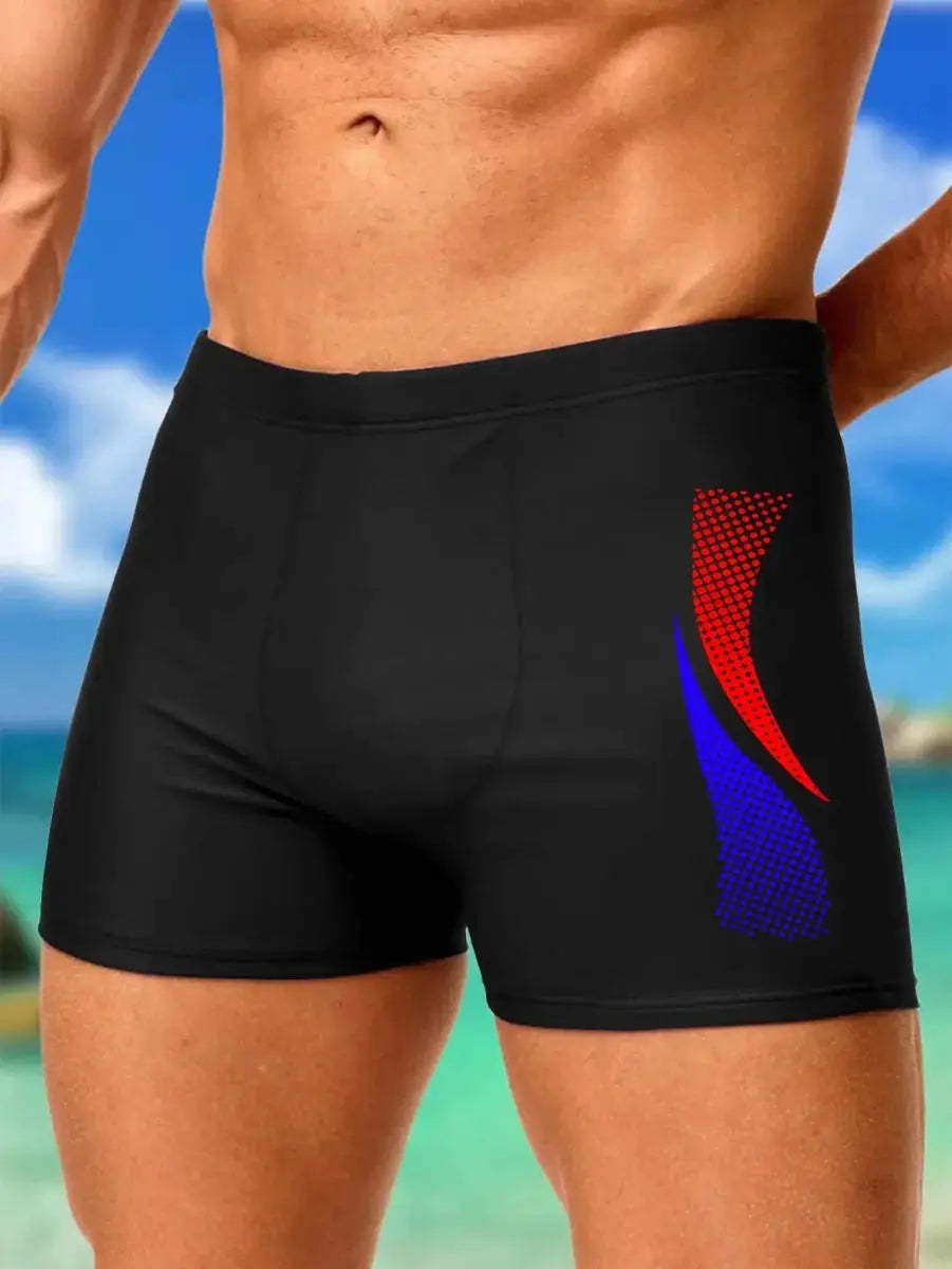 Fashion Print Boxer Swim Shorts - WOWihte