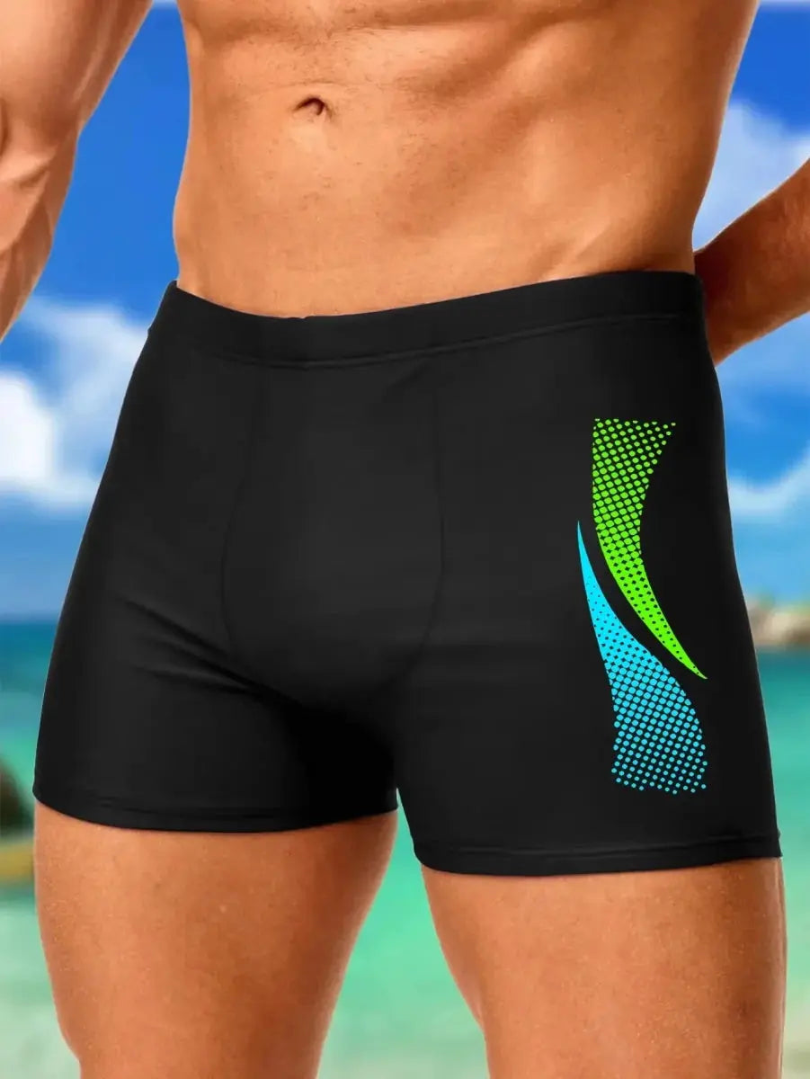 Fashion Print Boxer Swim Shorts - WOWihte
