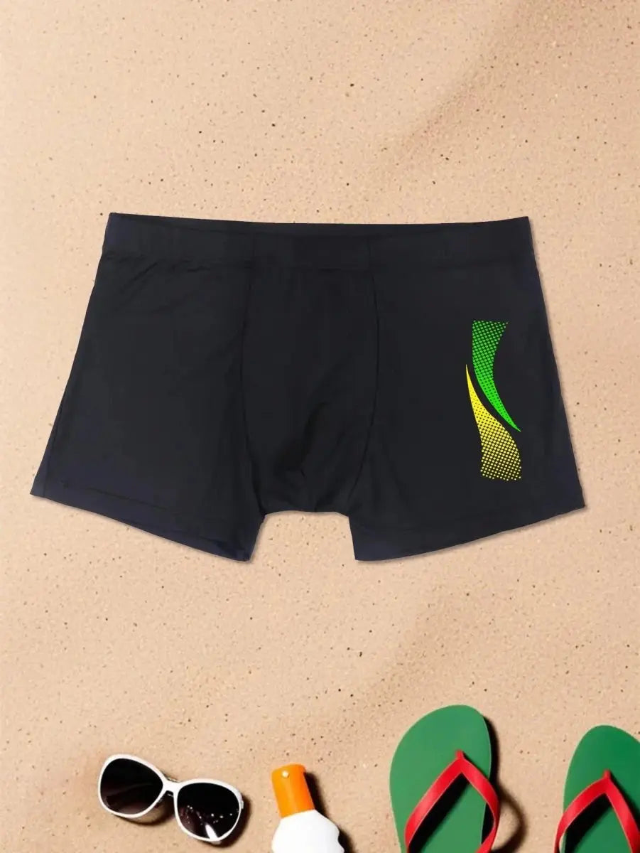 Fashion Print Boxer Swim Shorts - WOWihte