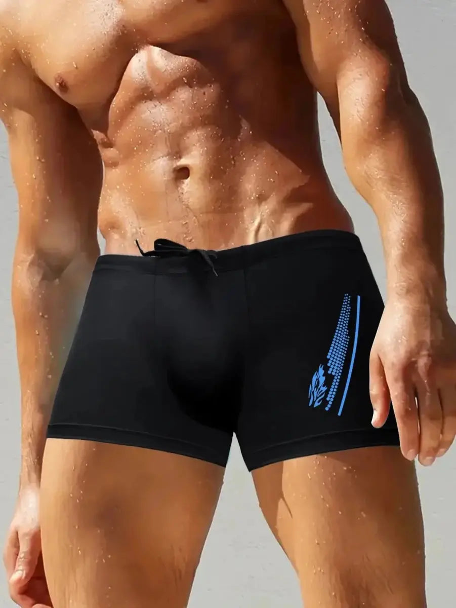 Fashion Print Boxer Swim Shorts - WOWihte