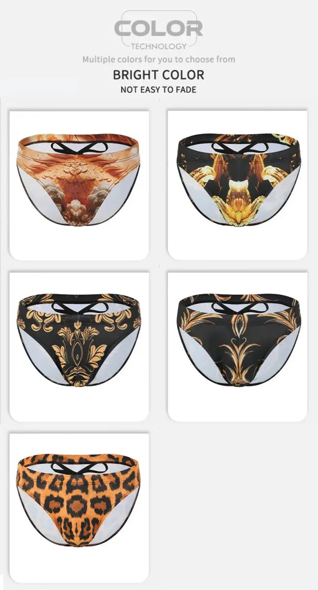 Fashion Printed Beach Briefs Men's Swimwear - WOWihte