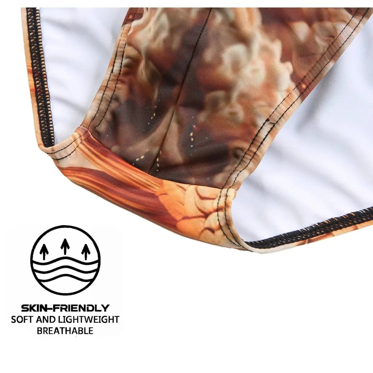Fashion Printed Beach Briefs Men's Swimwear - WOWihte