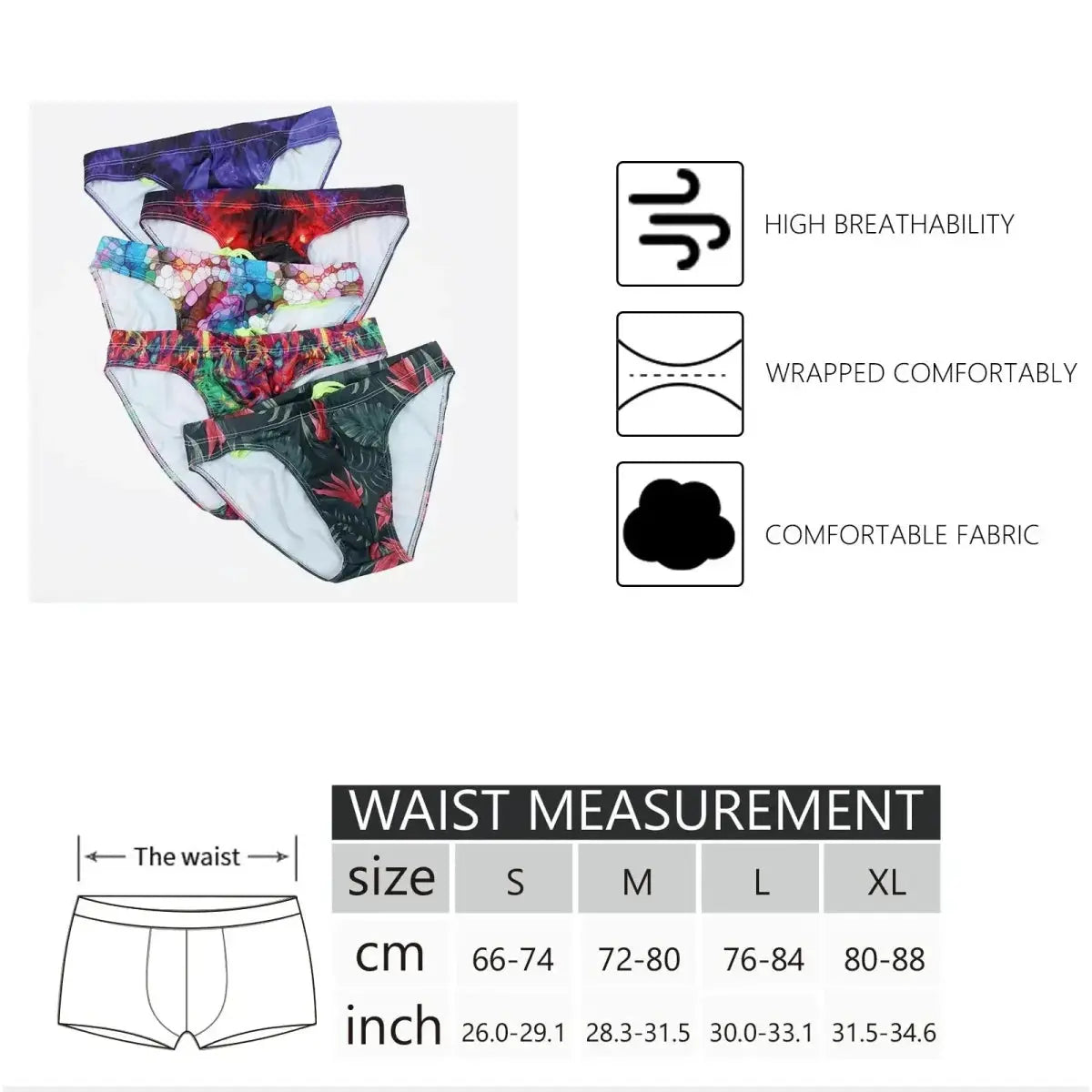 Fashion Printed Surfing Briefs - WOWihte