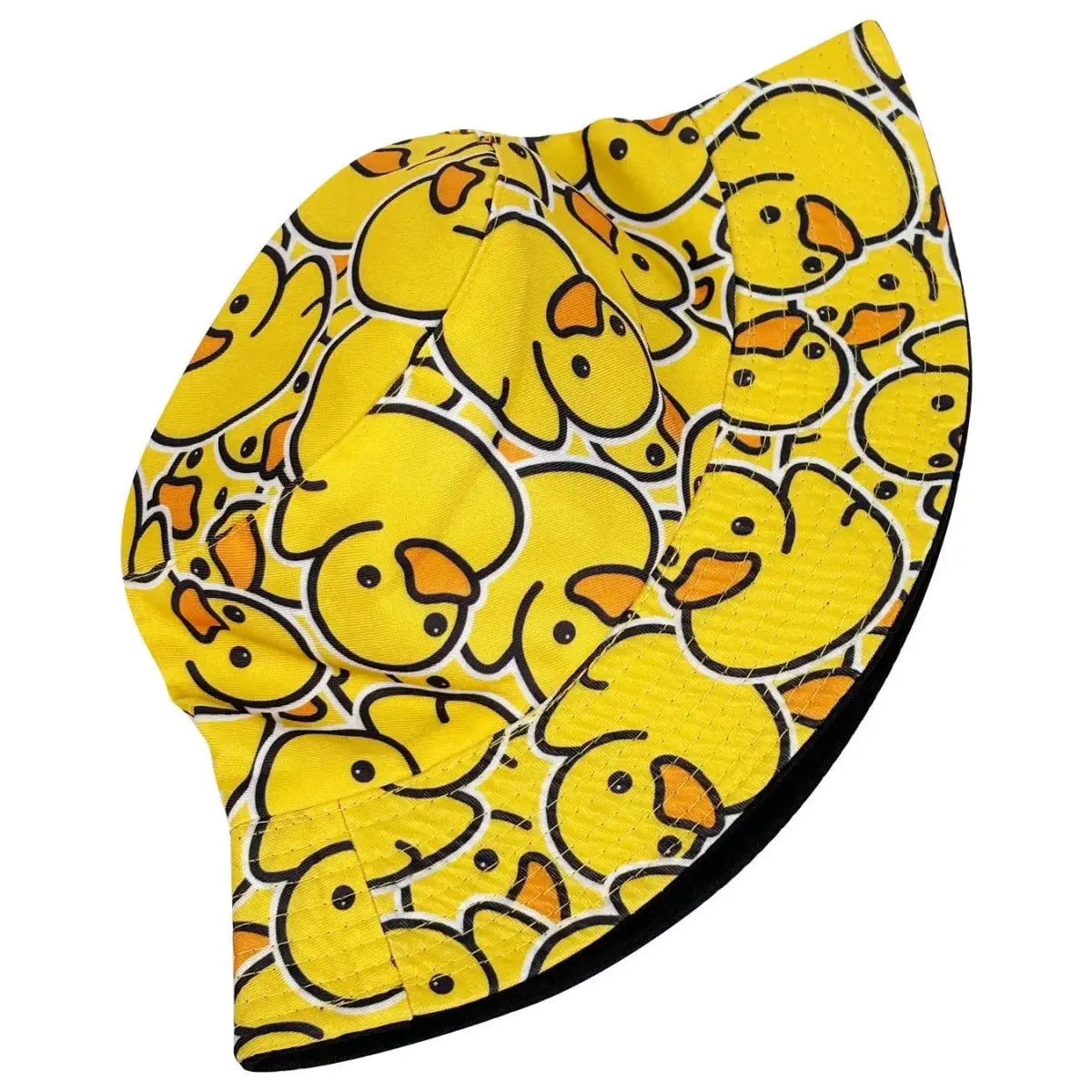 Fashionable Full - Print Duck Casual Bucket Hat, Cartoon Print Pattern Bucket Hat, Reversible Foldable Lightweight Flat - Top Hat, Unisex Casual Sun Hat, Suitable for Beach Vacations and Outdoor Leisure Activities - WOWihte