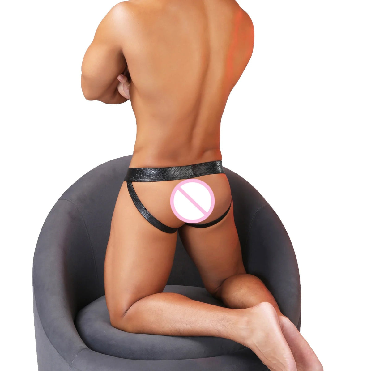 Faux Leather Jockstrap - WOWihte