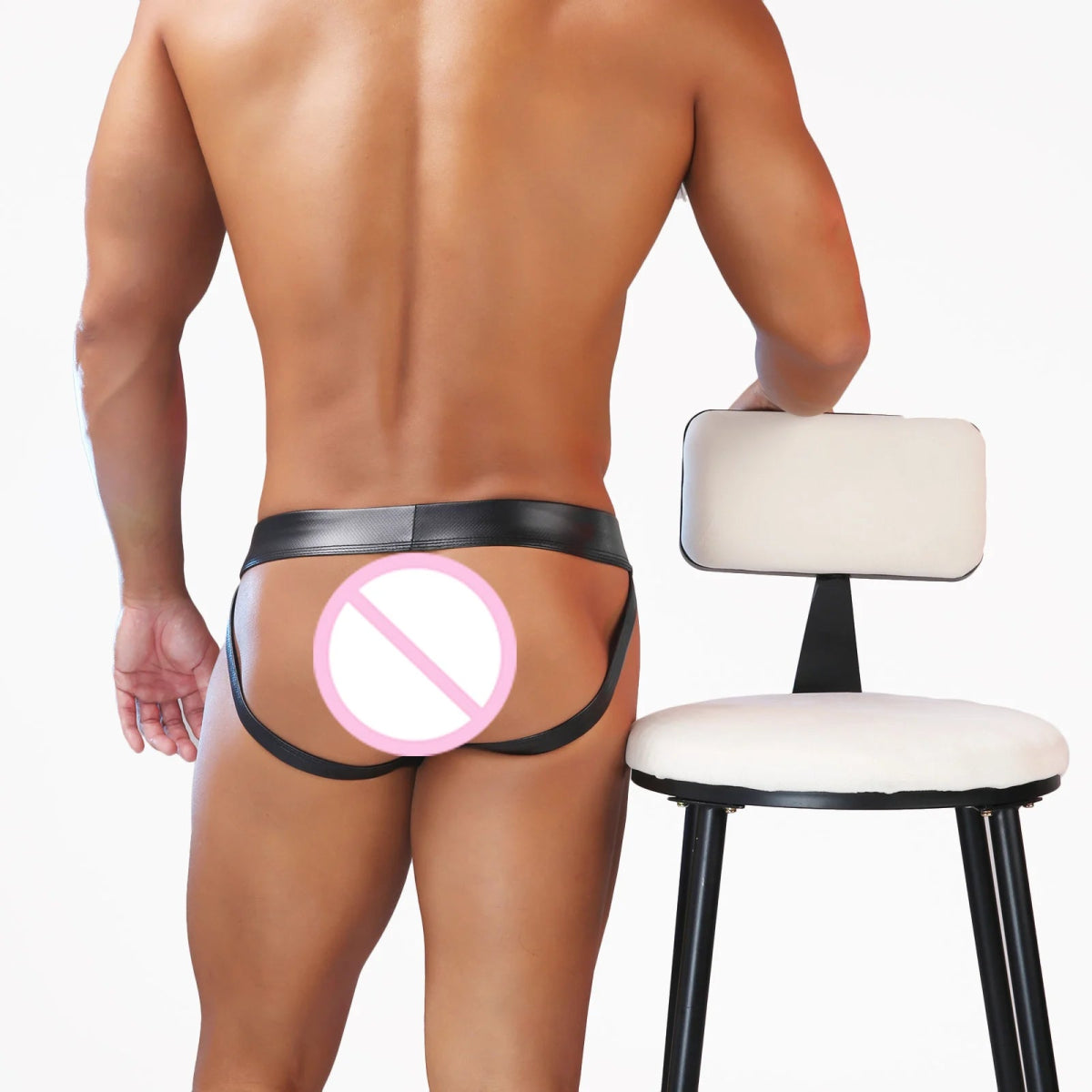 Faux Leather Jockstrap - WOWihte