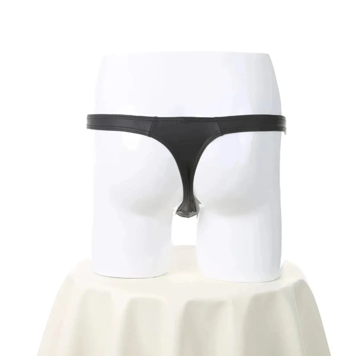 Faux Leather Swim Thong - WOWihte