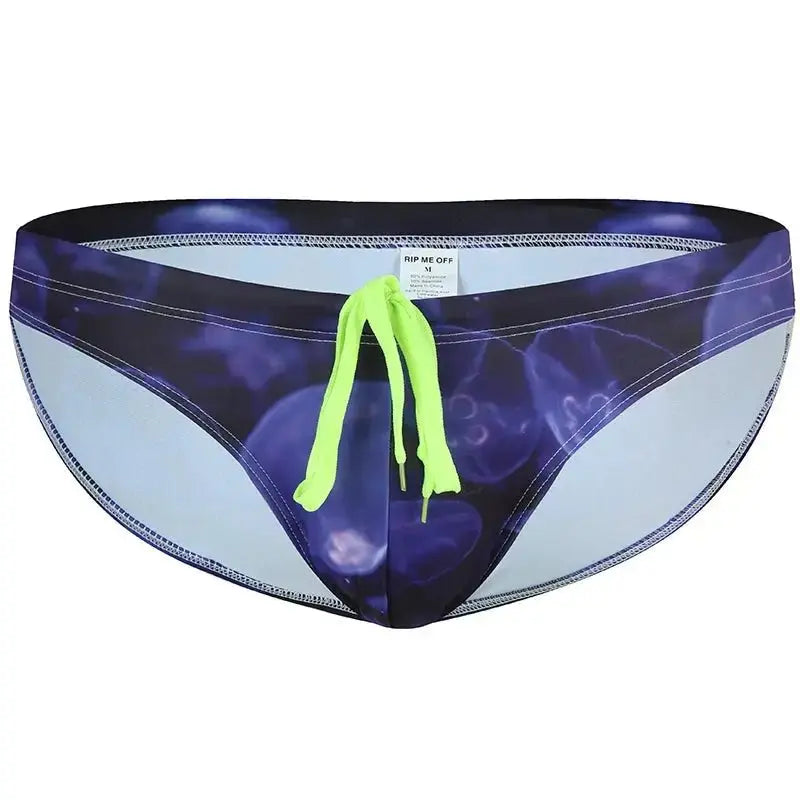 Floral Print Beach Swim Briefs - WOWihte