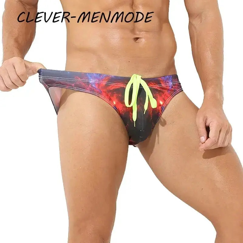 Floral Print Beach Swim Briefs - WOWihte