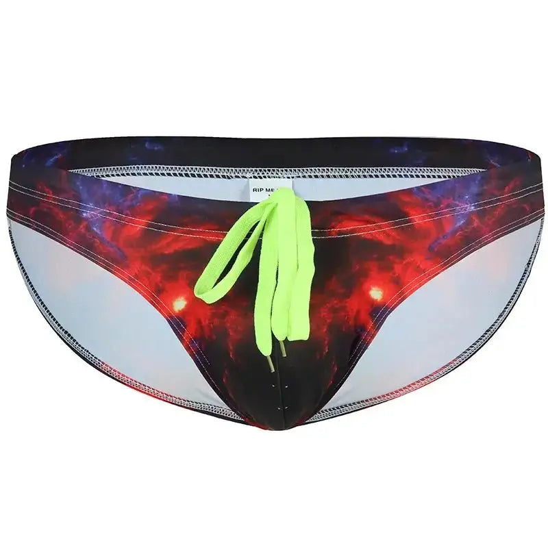 Floral Print Beach Swim Briefs - WOWihte