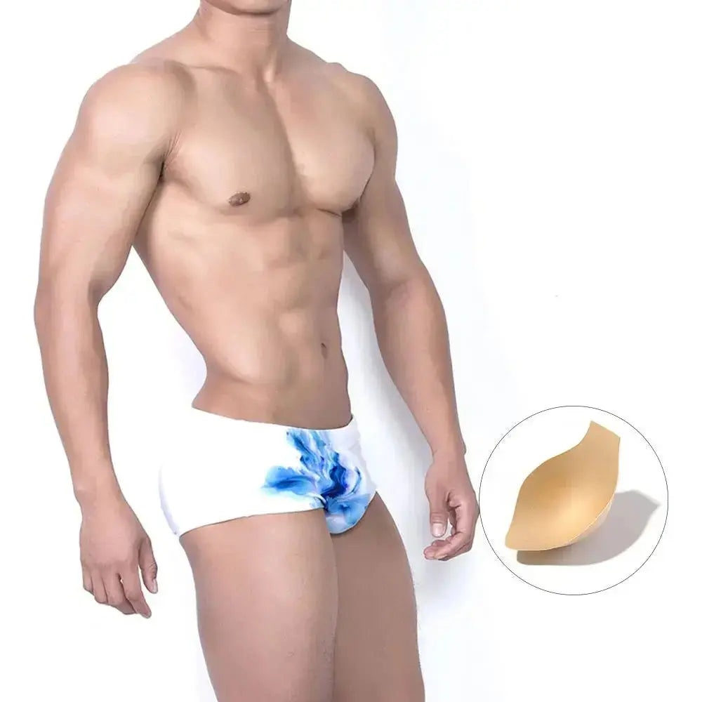 Floral Push - Up Swim Trunks - WOWihte