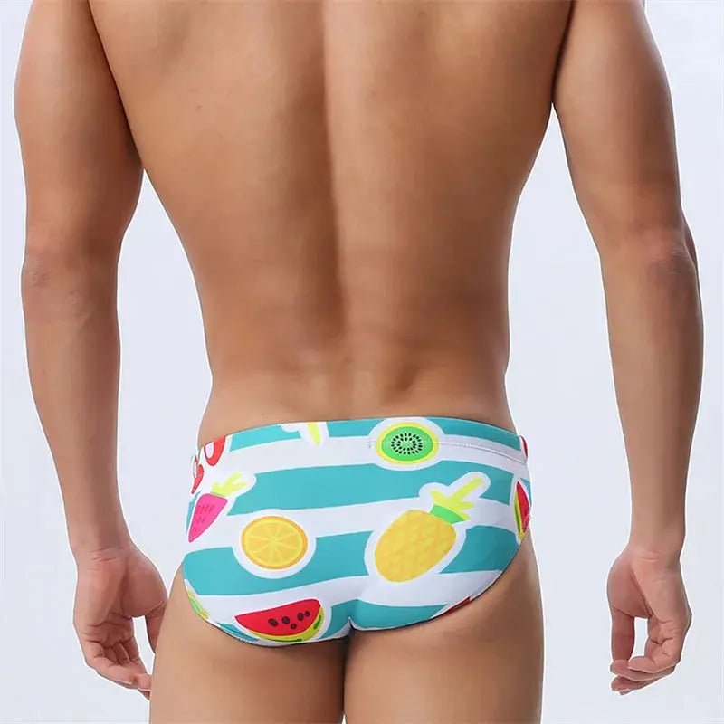 Fruit Print Bikini Swim Briefs - WOWihte