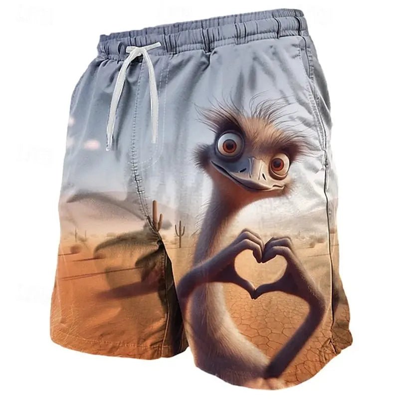 Funny Animal Print Beach Shorts - WOWihte