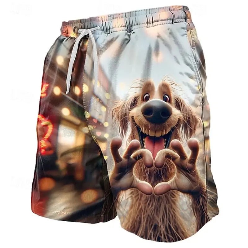 Funny Animal Print Beach Shorts - WOWihte