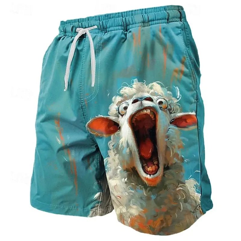 Funny Animal Print Beach Shorts - WOWihte