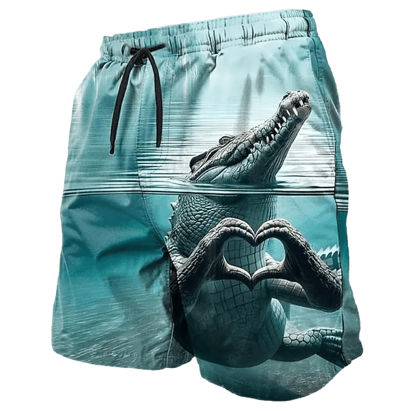 Funny Animal Print Beach Shorts - WOWihte