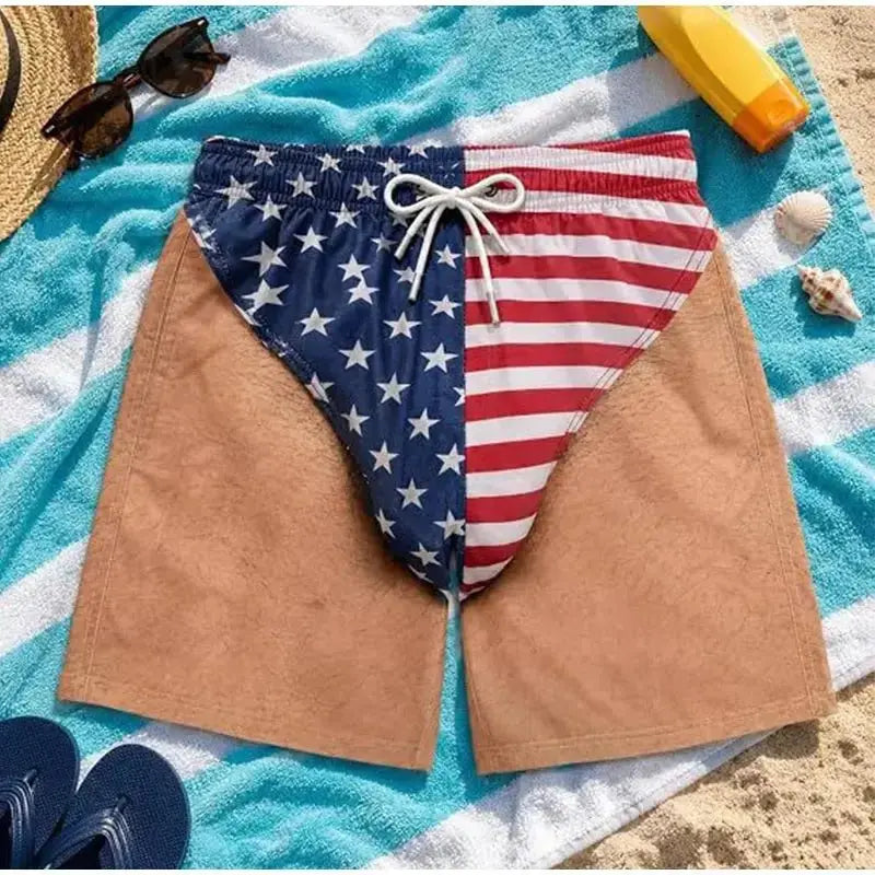 Funny Hairy Legs Swim Trunks - WOWihte