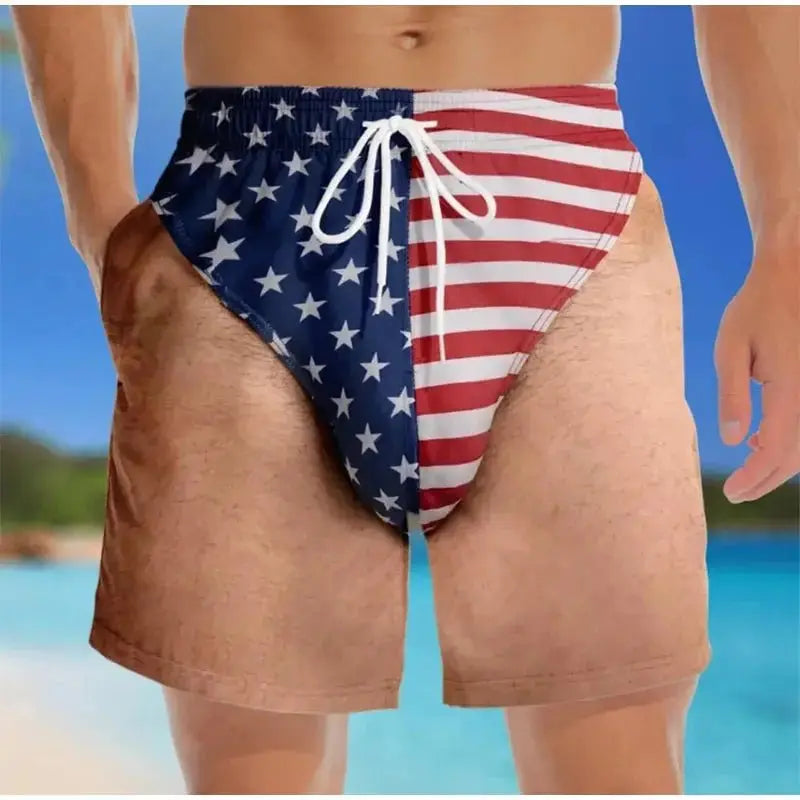 Funny Hairy Legs Swim Trunks - WOWihte