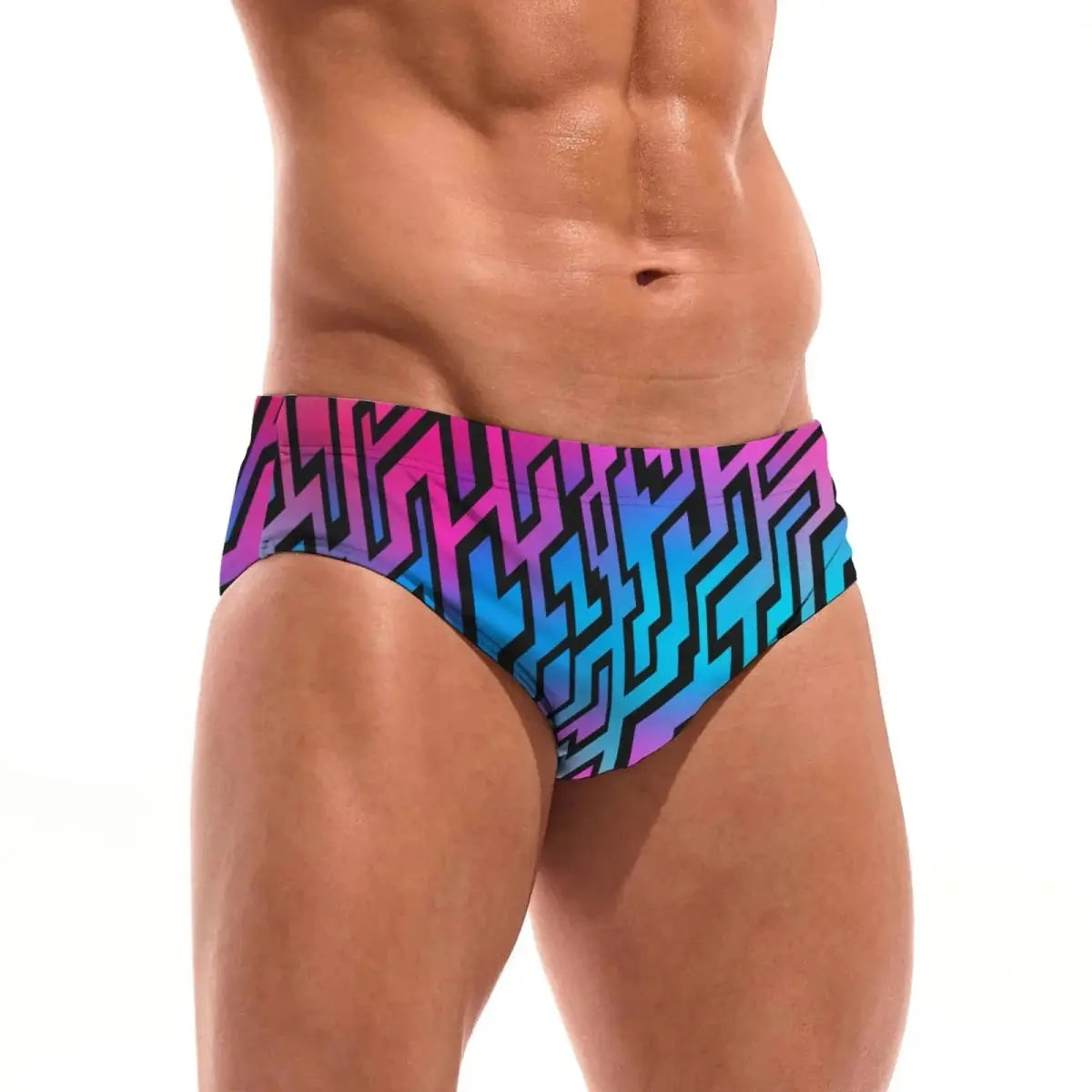 Geometric Maze Swim Trunks - WOWihte