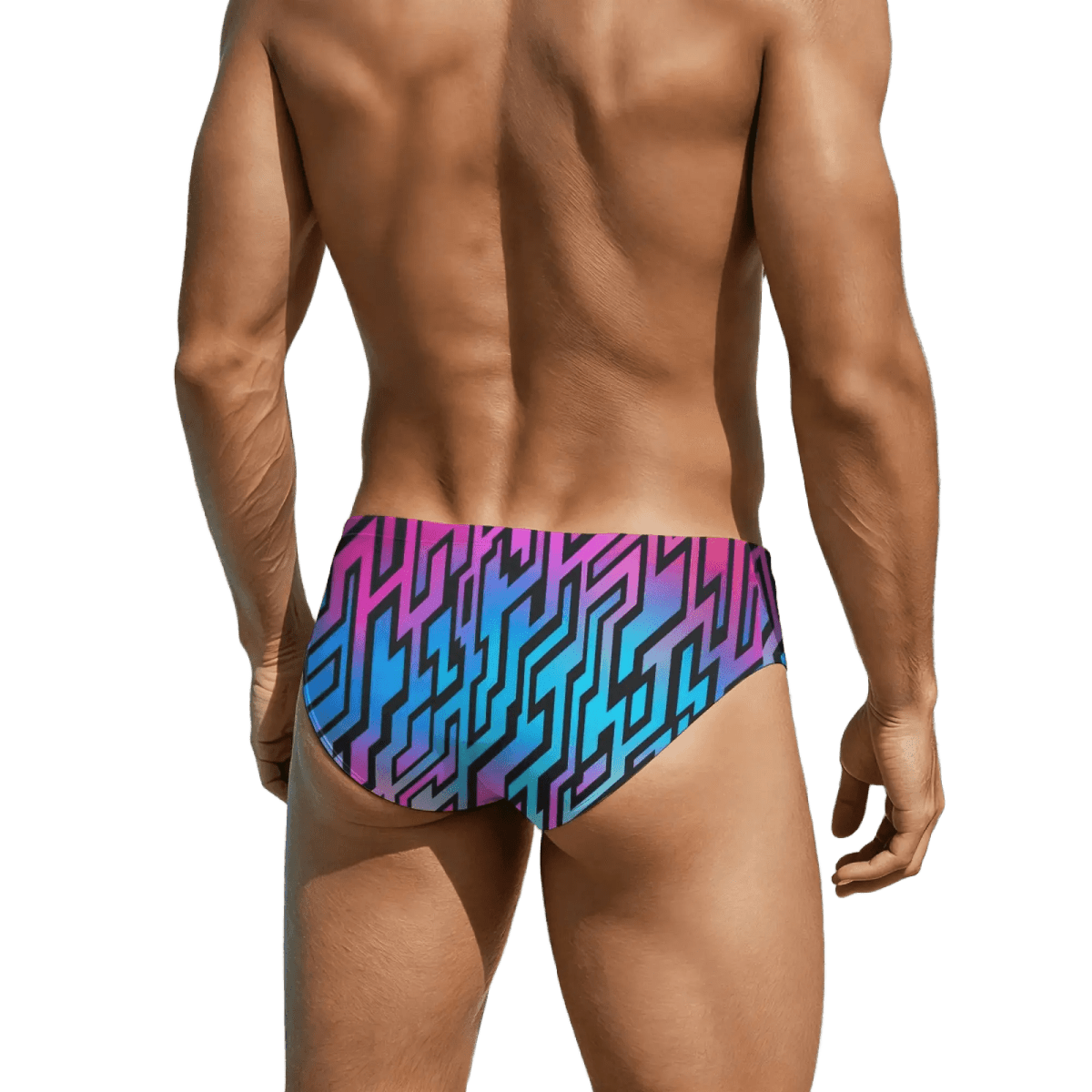 Geometric Maze Swim Trunks - WOWihte